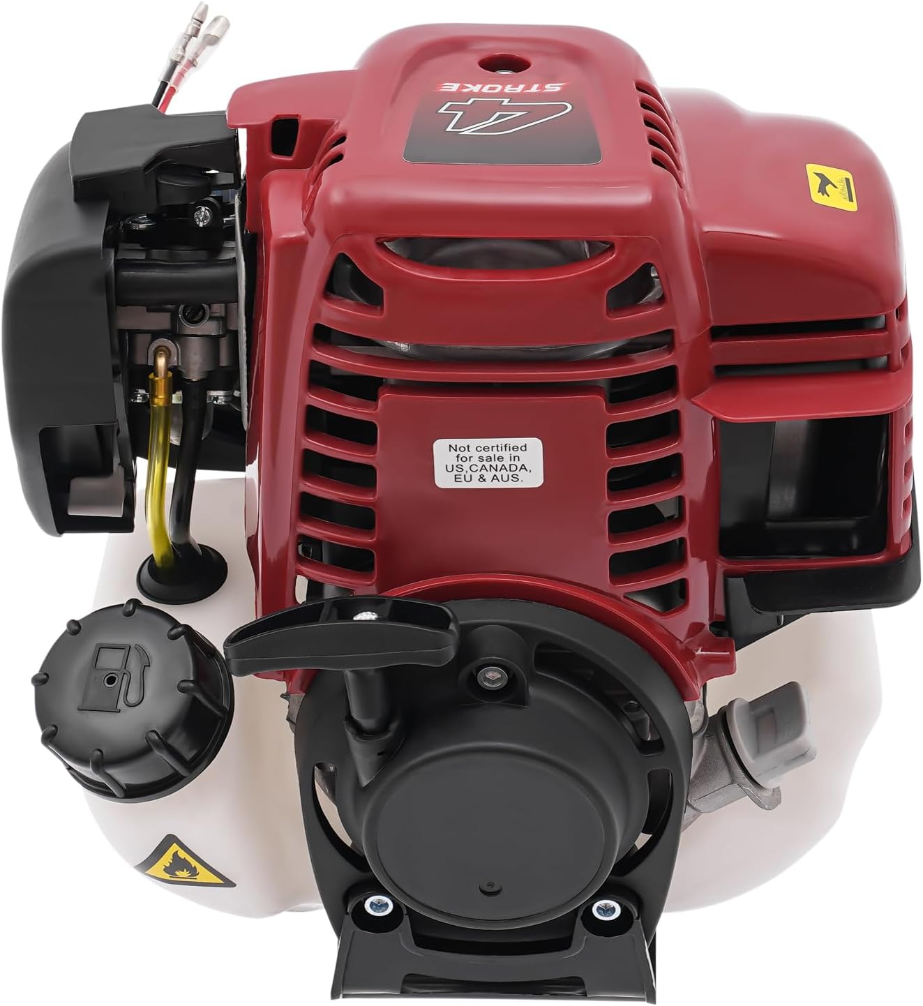Gasoline Engine, 37.7CC 1000W 4-Stroke Gas Engine 6500RPM Portable Gas Powered Engine Motor with 0.17Gal Fuel Tank, Hand-Pull Start Single-Cylinder Air-Cooled Gas Engine for Lawn Garden Equipment