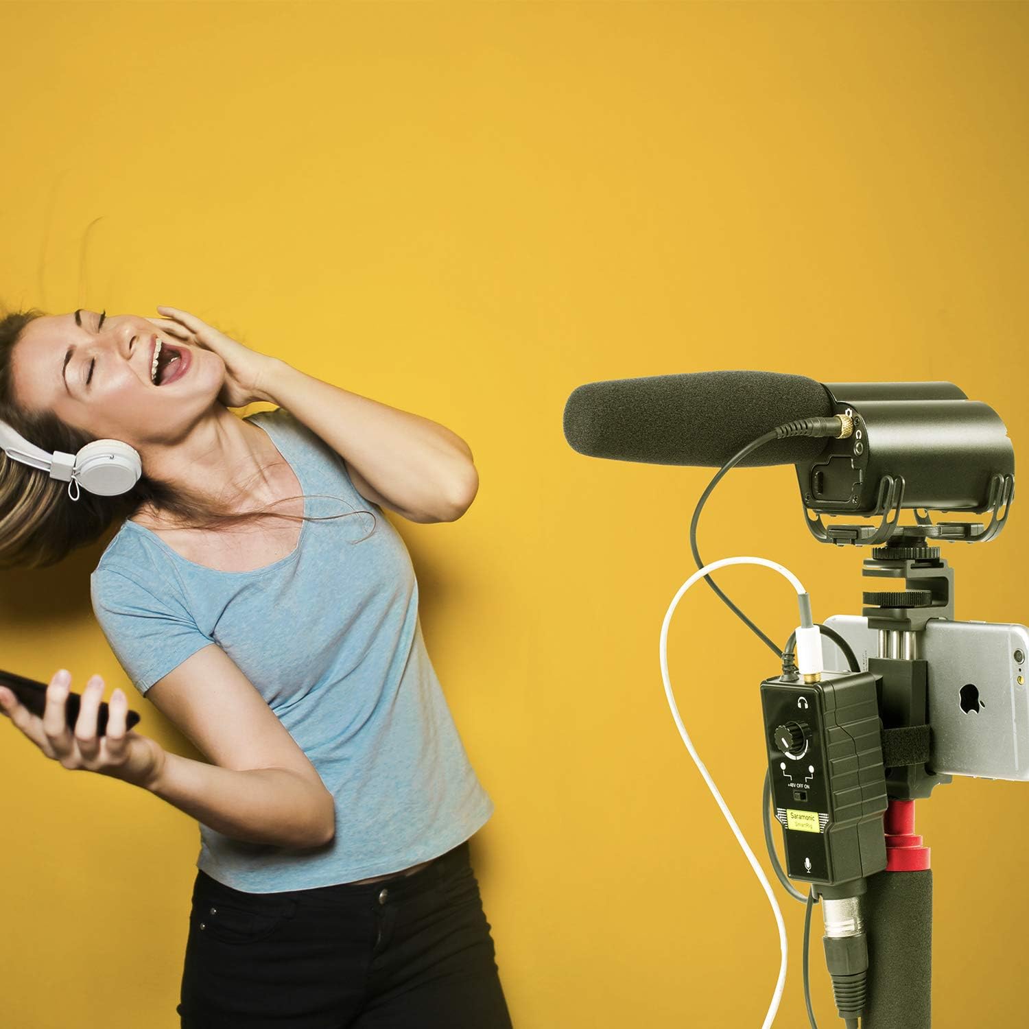 Microphone Preamp Compatible with IOS Devices Livestream, Saramonic XLR Lghtning Mic & Guitar Interface Compatible with iPhone 11 X 8 7 7s iPad iPod Touch Guitar Acoustic Devices Youtube Video