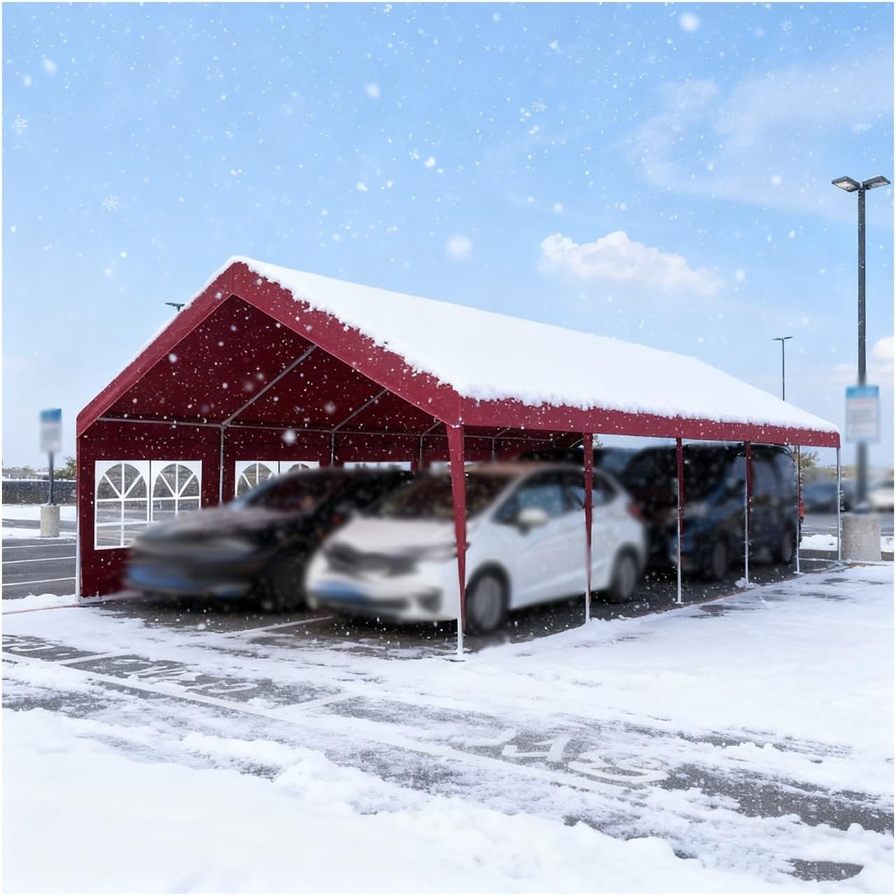 Snow Load Resistant Heavy Duty Carports All-Weather Water-Resistant Carport Canopy for Tractor Truck RV SUV(16.4x32.8x6.5ft)