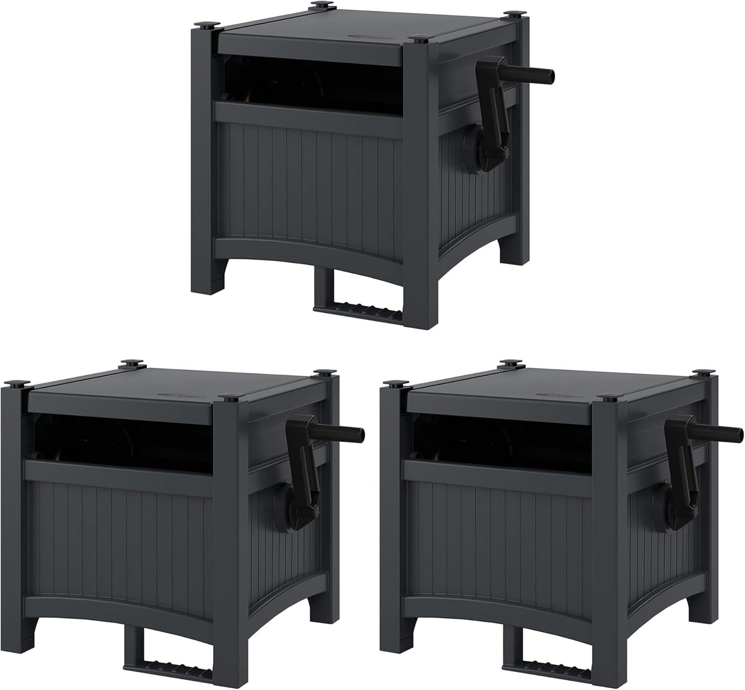 Suncast 3 Pack Hideaway Garden Hose Reel, Holds 100' of 5/8