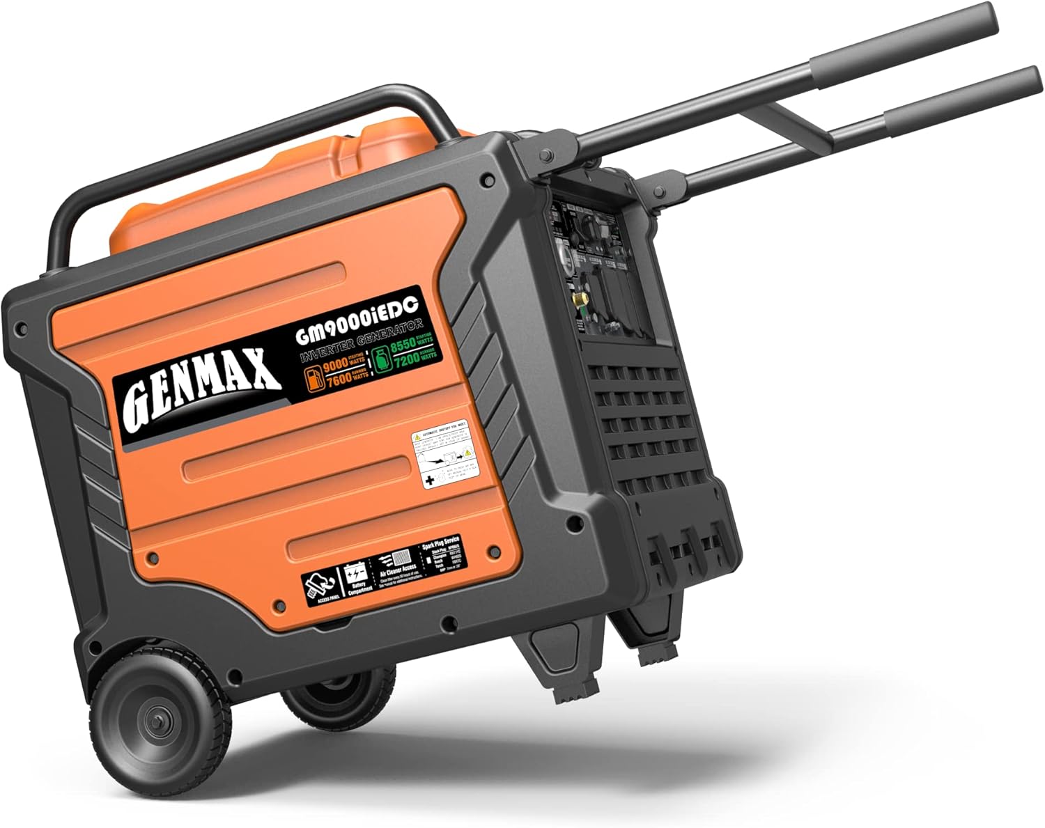 GENMAX Portable Generator, 9000W Super QuietDual Fuel Portable Engine with Parallel Capability, Remote/Electric Start, Ideal for Home backup power.EPA &CARB Compliant (GM9000iEDC)