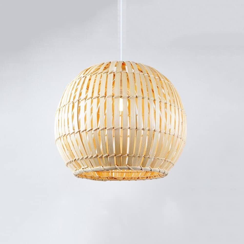 Open Rattan Dome Hanging Light,Bamboo Lantern Chandelier,Ceiling E27 Chandelier,Handmade Rattan Pendant Lamp,Bedroom Tea Room Decorative Lighting Fixture