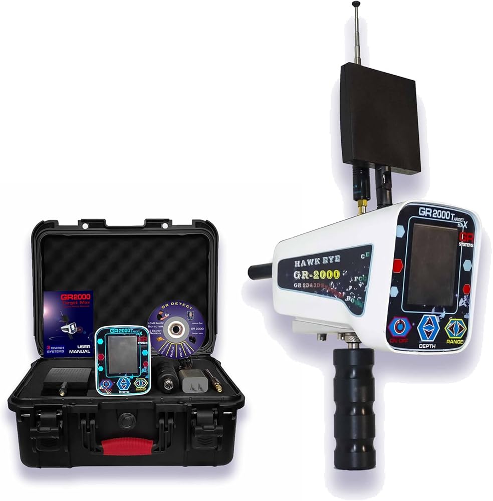 GR2000 Professional Waterproof Gold Metal Detector High Sensitivity Silver Copper Gems and Jade Hunter Diamond Ore Detector for Adults Advanced Gold Finder Tool for Treasure Explorers