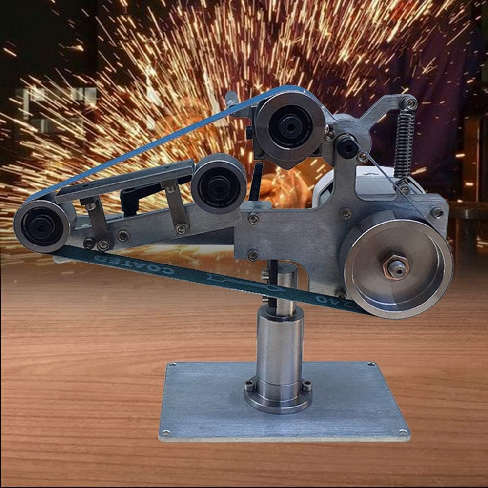 5500W Electric Belt Sander Machine,Multi-function Desktop Belt Machine,Forward & Reverse 90° Rotation Desktop Abrasive Belt Machine,30M/S Line Speed