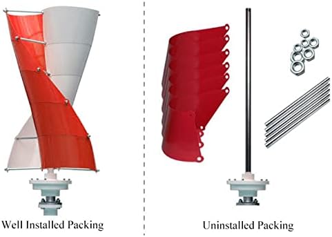 220V Low Noise Vertical Wind Turbine - 10000W 2-Blade Wind Power Generator for 12V/24V/48V Systems, Efficient Low Start Speed Vertical Axis Design