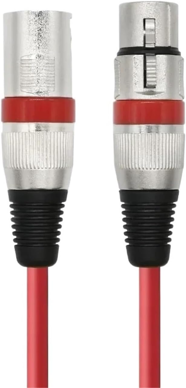 Audio Mic XLR Male to XLR Female Colorful Speaker Patch Snake Cord 3 Pin XLR Microphone Cable for Amplifier Microphone DMX Mixer(Red,1.8m)