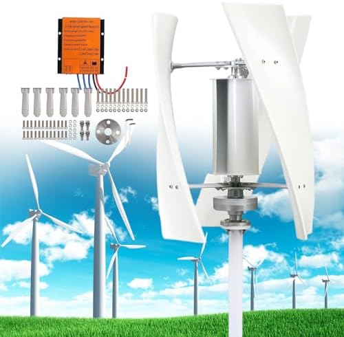 8000W Vertical Wind Turbine Kit - 3 Blades, 12V/24V/48V, Three-Phase Generator with Controller for Household and Industrial Energy Solutions, Eco-Friendly Power System