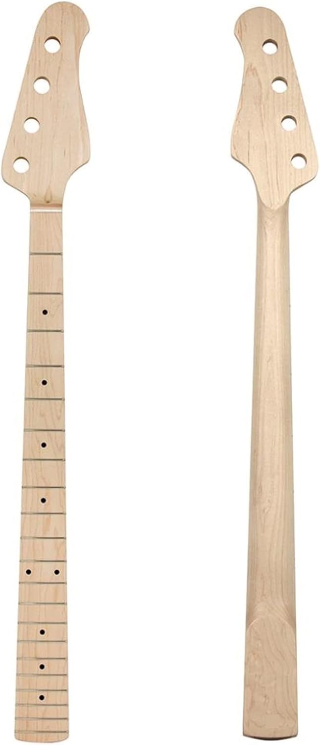 TSTS Electric Guitar Neck 4 String Maple for Bass 21 Frets Bolt On 38 Mm Nut Nature Satin Guitar ​Neck Replacement (Color : Maple Fretboard)
