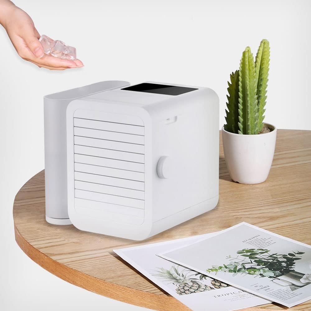Portable Air Conditioner,Small Air Conditioner Without Fan Blade, Personal Air Cooler with Stepless Speed Regulation, USB Mini Air Cooler with 1000ml Water Tank for Office, Bedroom