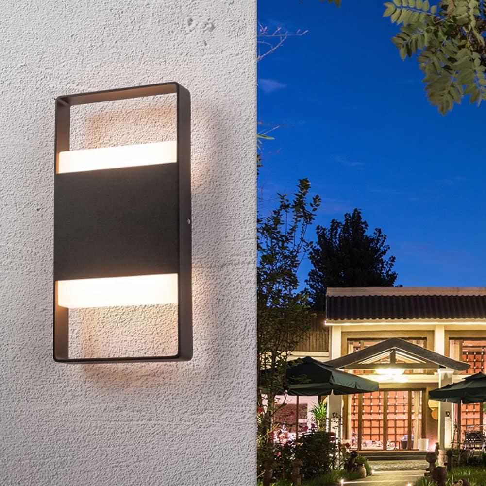 Outdoor Wall Sconces 8W LED Waterproof Wall Light Fixture 3000K Warm White Aluminum Indoor Modern Wall Lamp for Porch Garage Garden Hallway Exterior Lighting