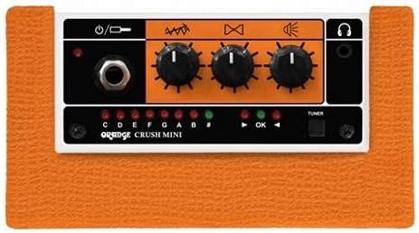 Orange Crush Amp Mini 3W Analogue Combo Battery Powered Amp Bundle with AC Power Adapter, 9V Battery & Polishing Cloth - Electric Bass Guitar Amp, Portable Practice Amp, Mini Speaker Amplifier