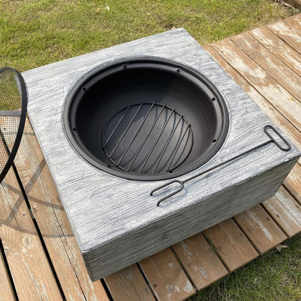 Small Firepit, Fire Pit Garden, Fire Pit BBQ Grill Fire Bowl for Garden and Patio Fashionable and Artistic Magnesium Oxide Base