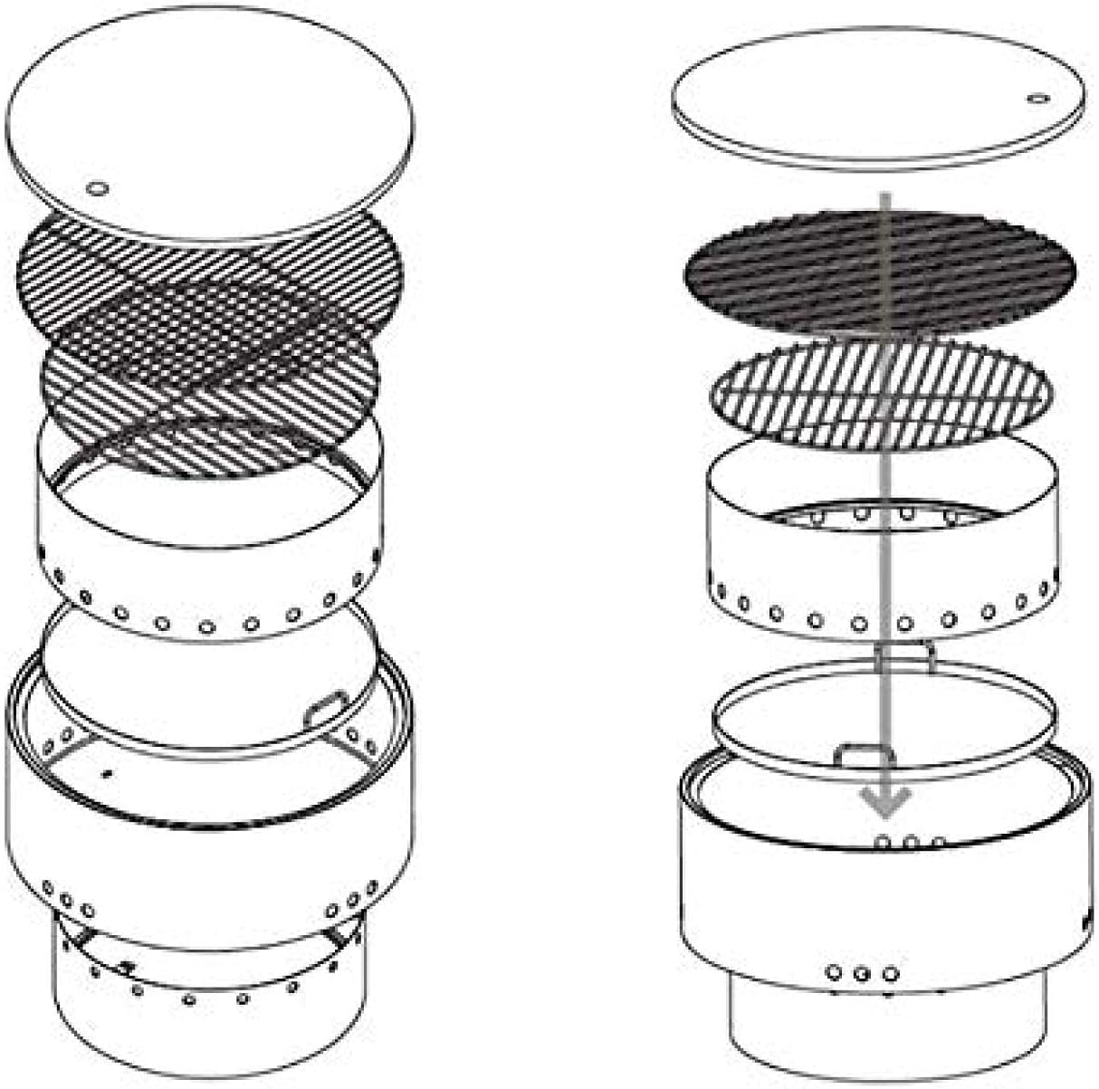 Fire Pit BBQ Grill Fire Bowl Heating Stove Round Table Barbecue Stove Garden Barbecue Rack Outdoor Bonfire Stove Courtyard