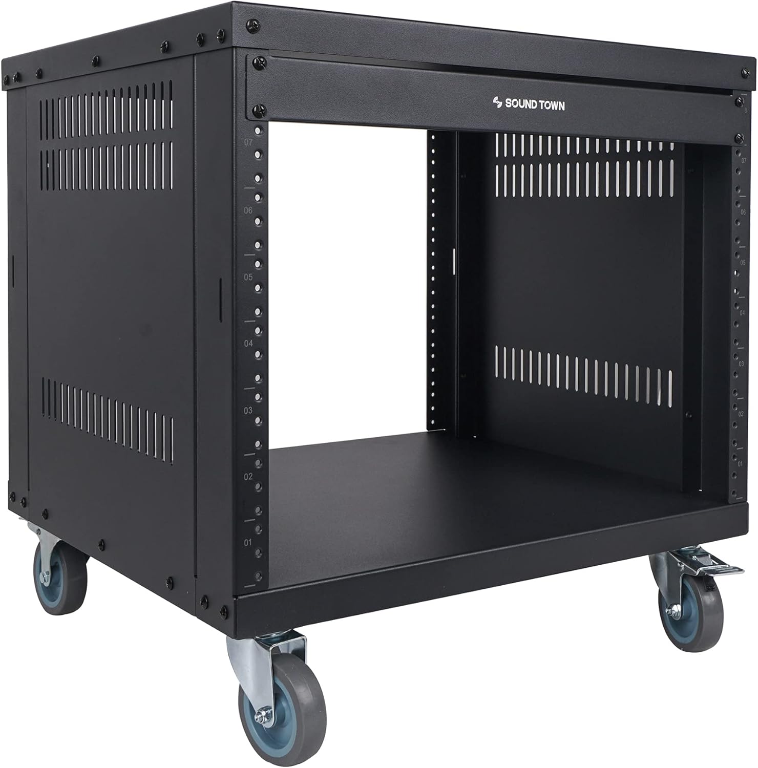 Sound Town 8U Universal Steel Rack, w/ 3