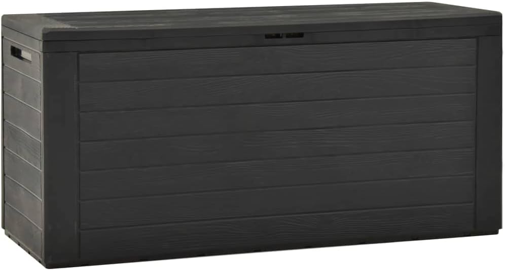 【Fast Shipping】 Outdoor Rattan Storage Box, All Weather Deck Box for Patio Furniture Storage, Outdoor Toys and More Patio Storage Box Anthracite 45.7