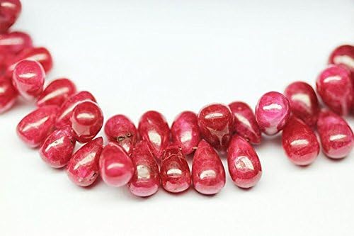 13 inch natural beads strand of 8mm smooth drop longido ruby gemstone briolletes beads for DIY jewelry - necklace, bracelet, earring, ring.