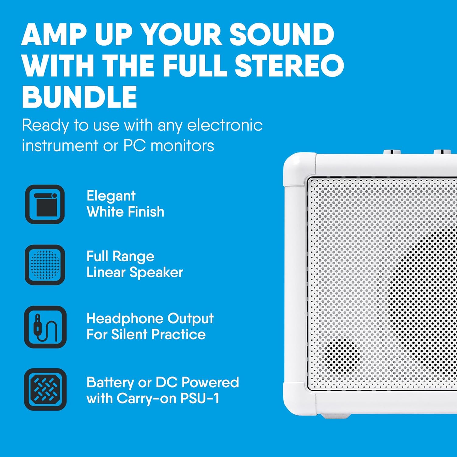 Carry-on Mini Stereo Bundle - Mini Speaker, Extension Speaker and PSU-1 - All-in-One High-Performance Portable Audio Solution for Music Practice, Jam Sessions, Studio Use, and Small Event Hosting
