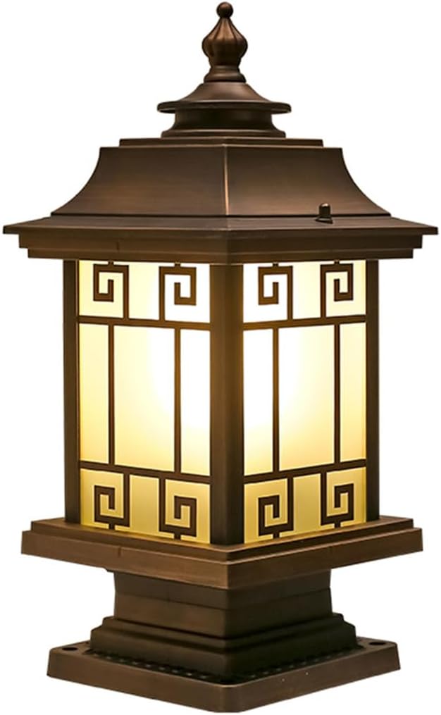 Aluminum Outdoor Post Light Waterproof Exterior Pole Lamp with Pier Mount Base, Outdoor Pole Lighting Vintage Lawn Fence, Deck Yard Landscape Column Deck Light