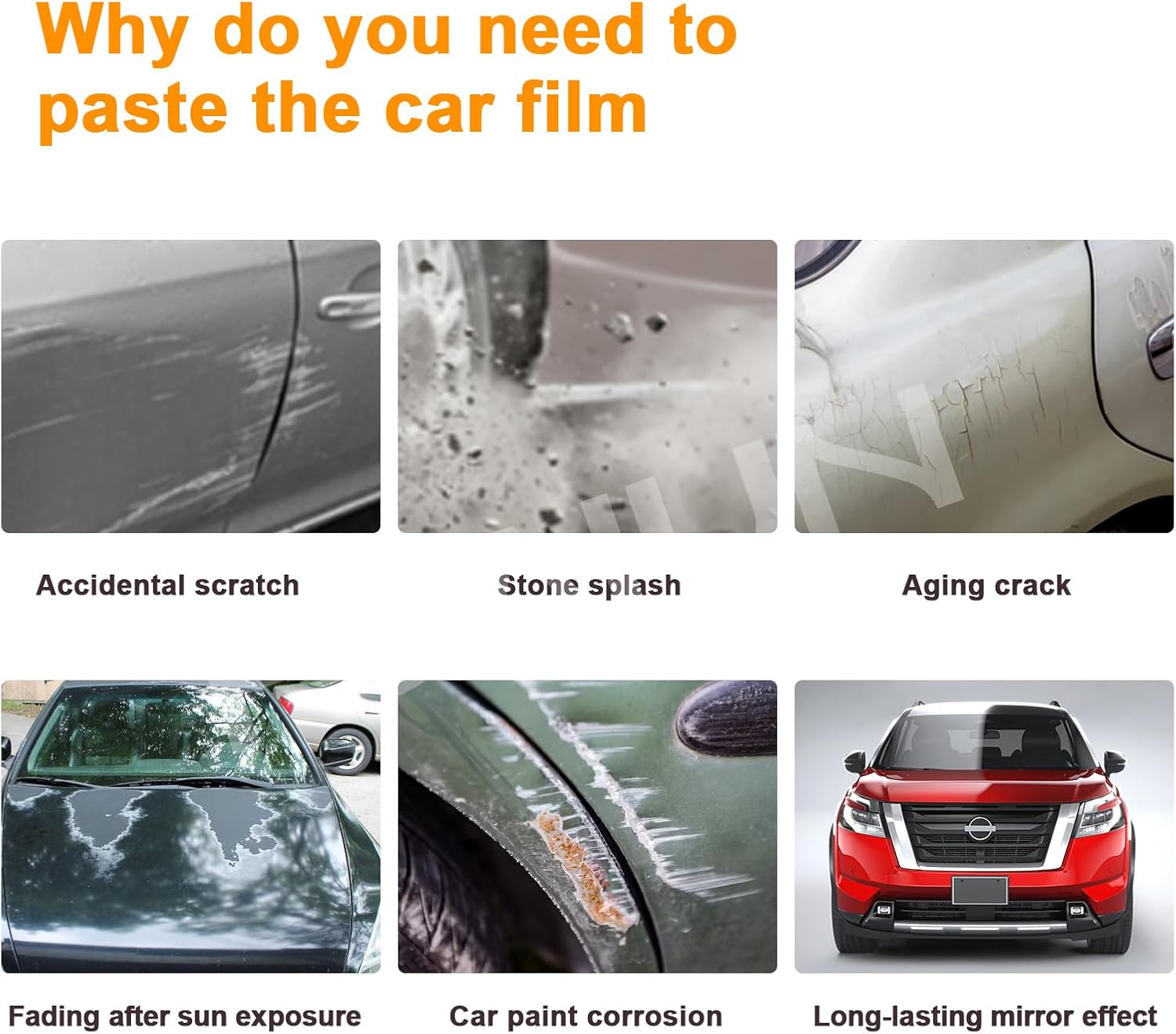 Precut Paint Protective Film for 2022-2025 Nissan Pathfinder 8.5 Mil TPU PPF Clear Car HD Scratch Exterior Accessories (Front Bars + Headlights 4Pcs)