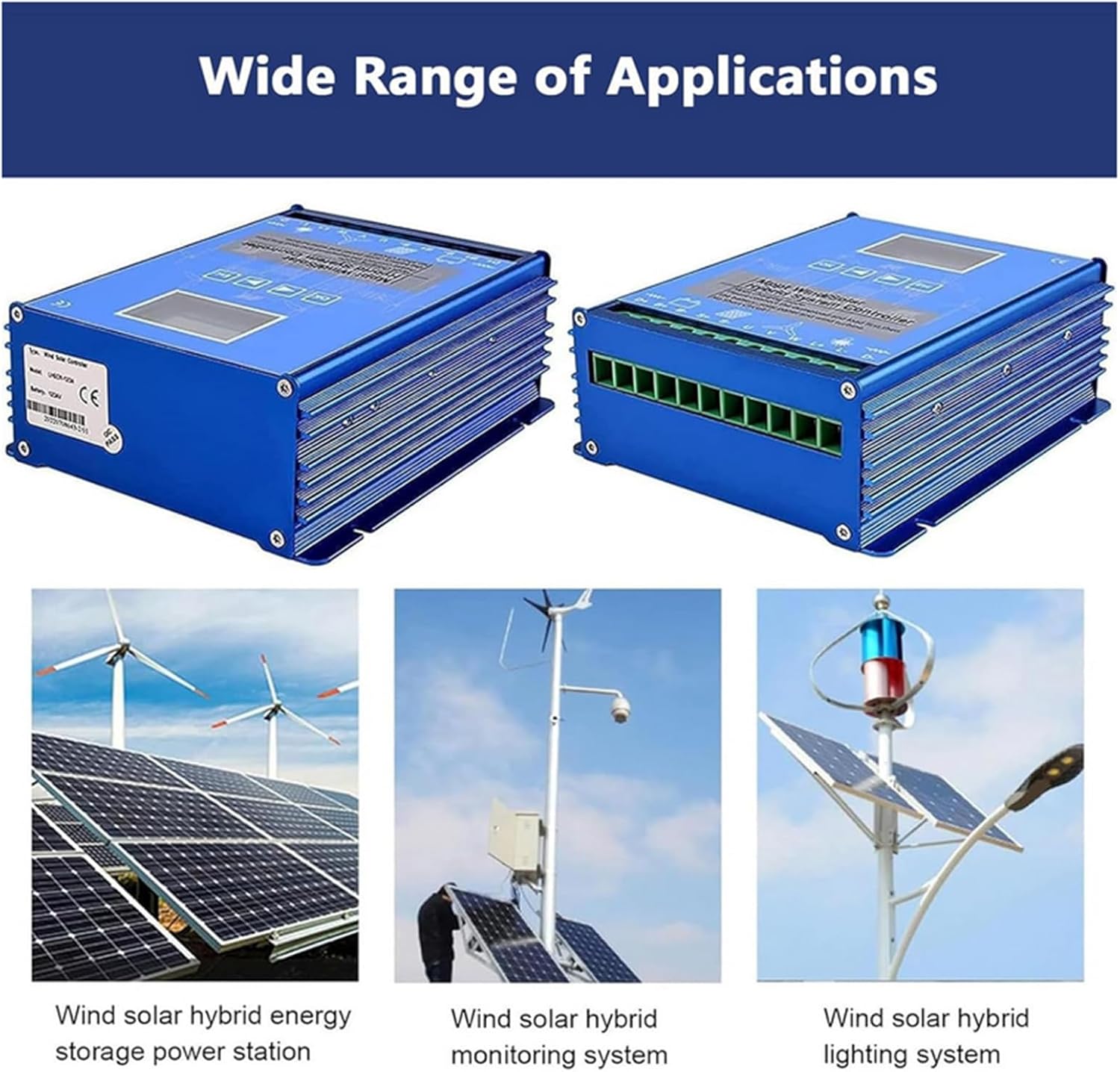 2000W New Upgraded Wind Solar Hybrid Charge Controller, MPPT Boost Wind Solar Hybrid Street Light Controller Wind Turbines and Solar Panels for Small Devices ,24V
