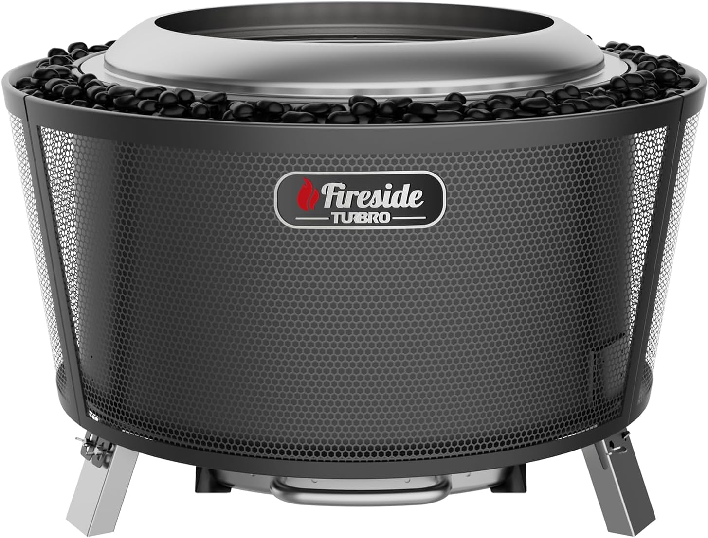 TURBRO 29 Inch Smokeless Fire Pit for Outdoor Wood Burning, Stainless Steel Camping Stove with Stand, Removable Ash Pan, Waterproof Storage Bag, Pluto R29, Black