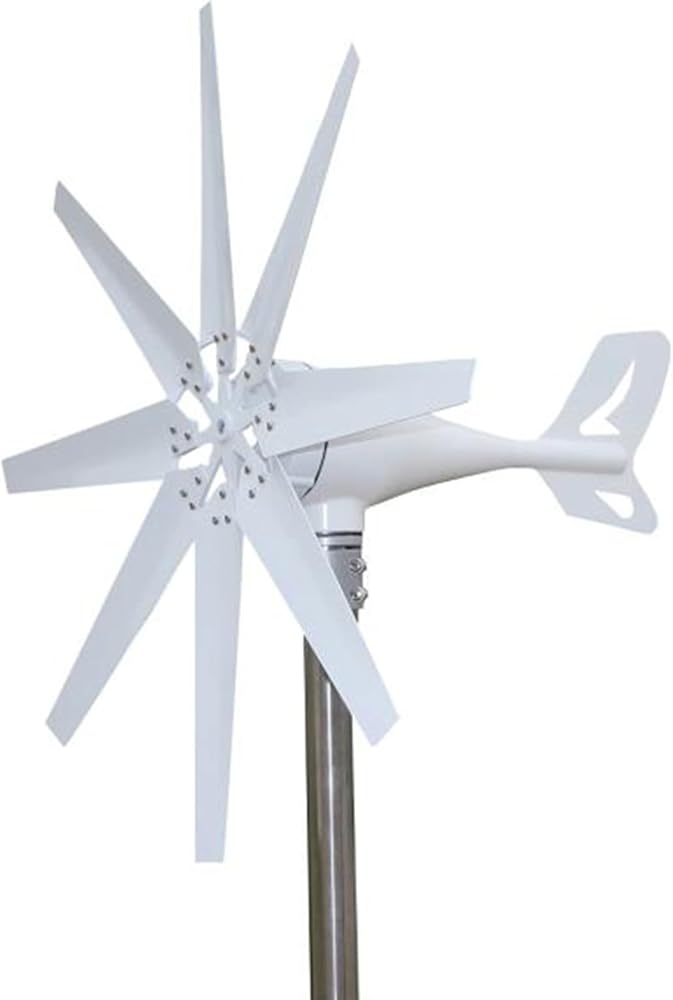 12V-220V Wind Turbine Generator, 12000W Wind Turbine Kit Wind Power Generator with MPPT Controller Suitable for Home Farm RV(8 Blade)