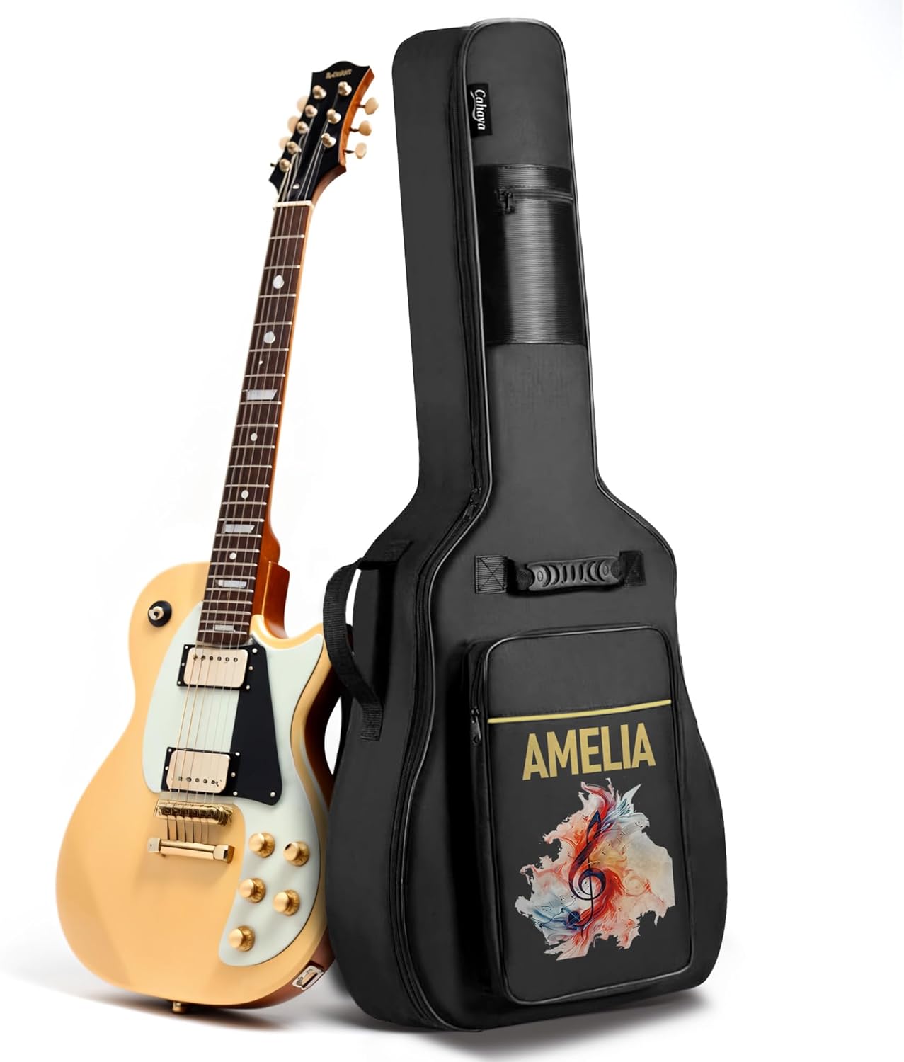 Personalized Guitar Gig Bag with Custom Name or Logo, Soft Guitar Case for Electric Guitar – 40.9in Water Resistant Padded Bag with Shoulder Straps, Pockets and Shockproof Bottom, Personalized Gift