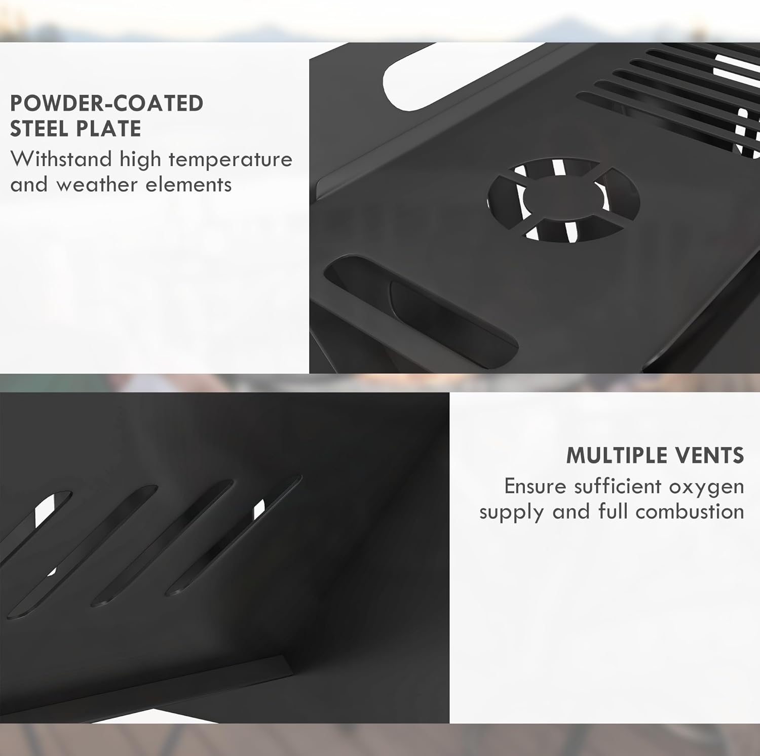 3-in-1 Portable Fire Pit Outdoor Bonfire Stove with Carrying Bag and Quick Assembly for Camping Outdoor Heating, Bonfire and Picnic