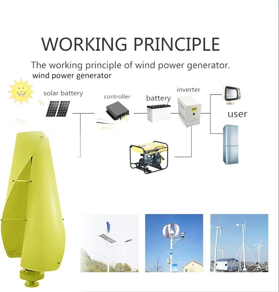 LiuSj JUnSt 8000W Vertical Axis Wind Turbines Generator,AC Wind Turbines Kit Suitable for Family, Camping, Boat Use