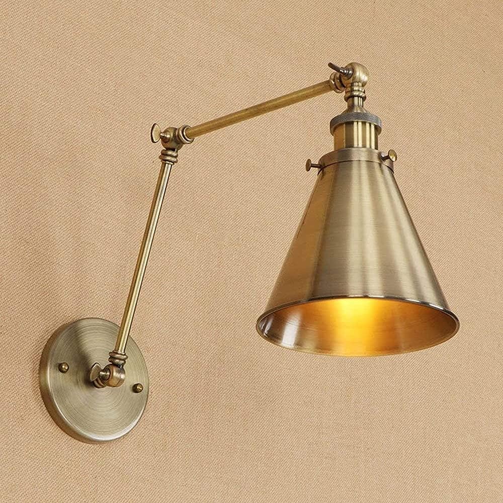 TiStm Wall Lamp Adjustable Swing Long Arm Wall Light Retro Industrial Mounted Reading Lights Bedroom Bedside Loft E27 Indoor Lighting Fixture(30+15cm)