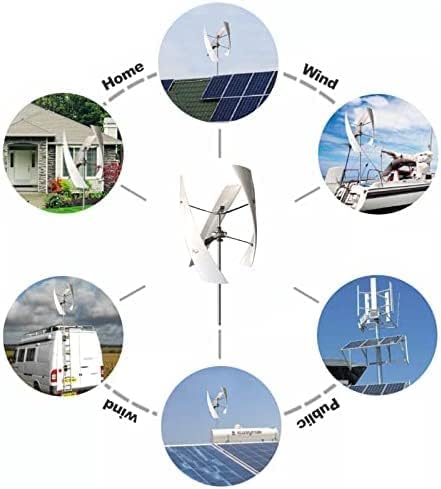 8000W Vertical Axis Wind Turbine Generator + Controller,220V /12V / 24V /48V Home Windmill Energy Wind Turbine Generator (White)