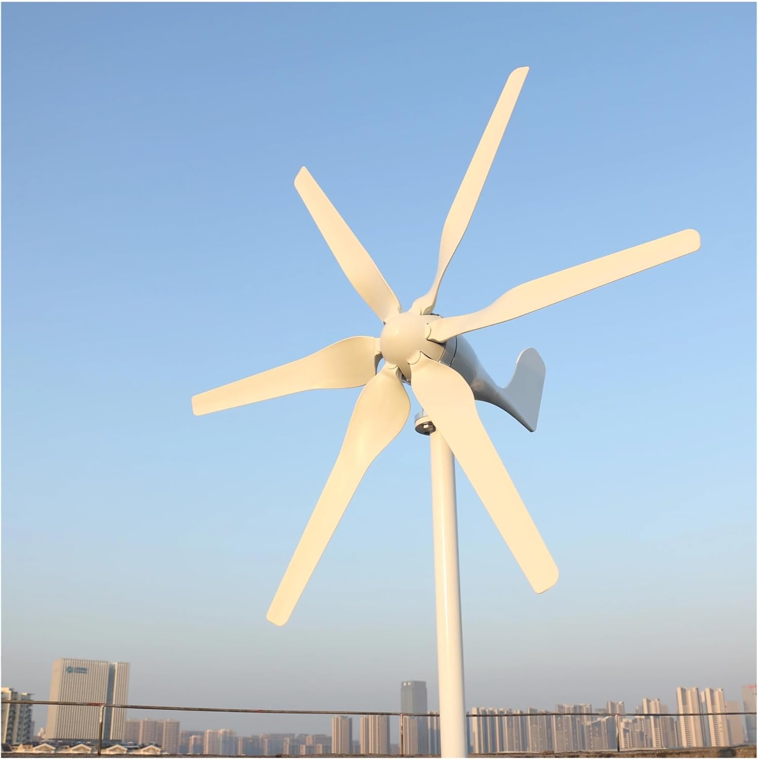 Wind Turbine Generator Kit, Wind Turbine 800w 12v 24v nerator with 6 Blades for Home Use Low Wind Speed Starting Wind Turbines for Hybrid Solar Wind System(12V)