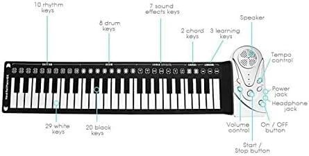 Keyboard Piano, Portable 49-Key Flexible Digital Keyboard Piano Silicone Roll Up Piano Folding Electronic Keyboard