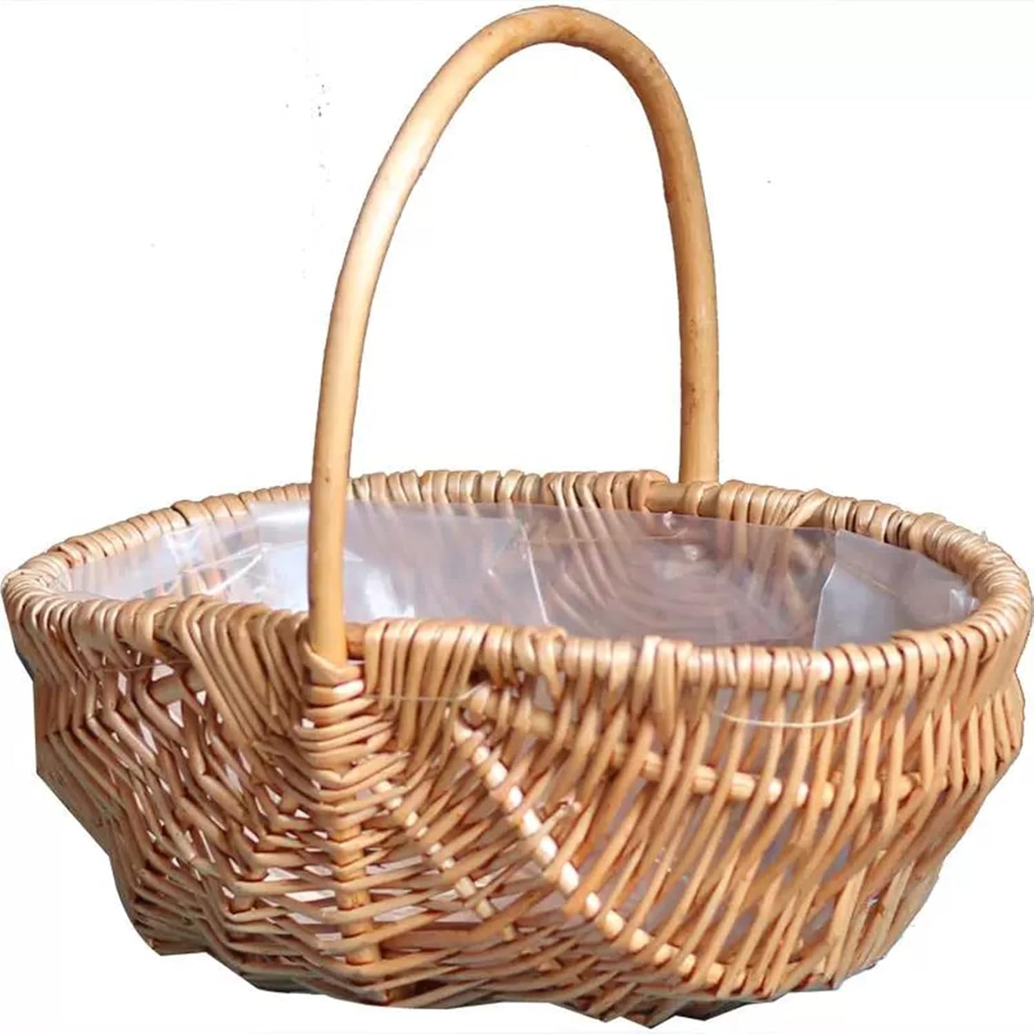 Wicker Baskets，Wall Hanging Basket Handmade Woven Hanging Basket Wall Pocket Planter Planting Box Outdoor Vegetables Flowers Herbs (Color : Yellow, Size : 22x13x22cm)