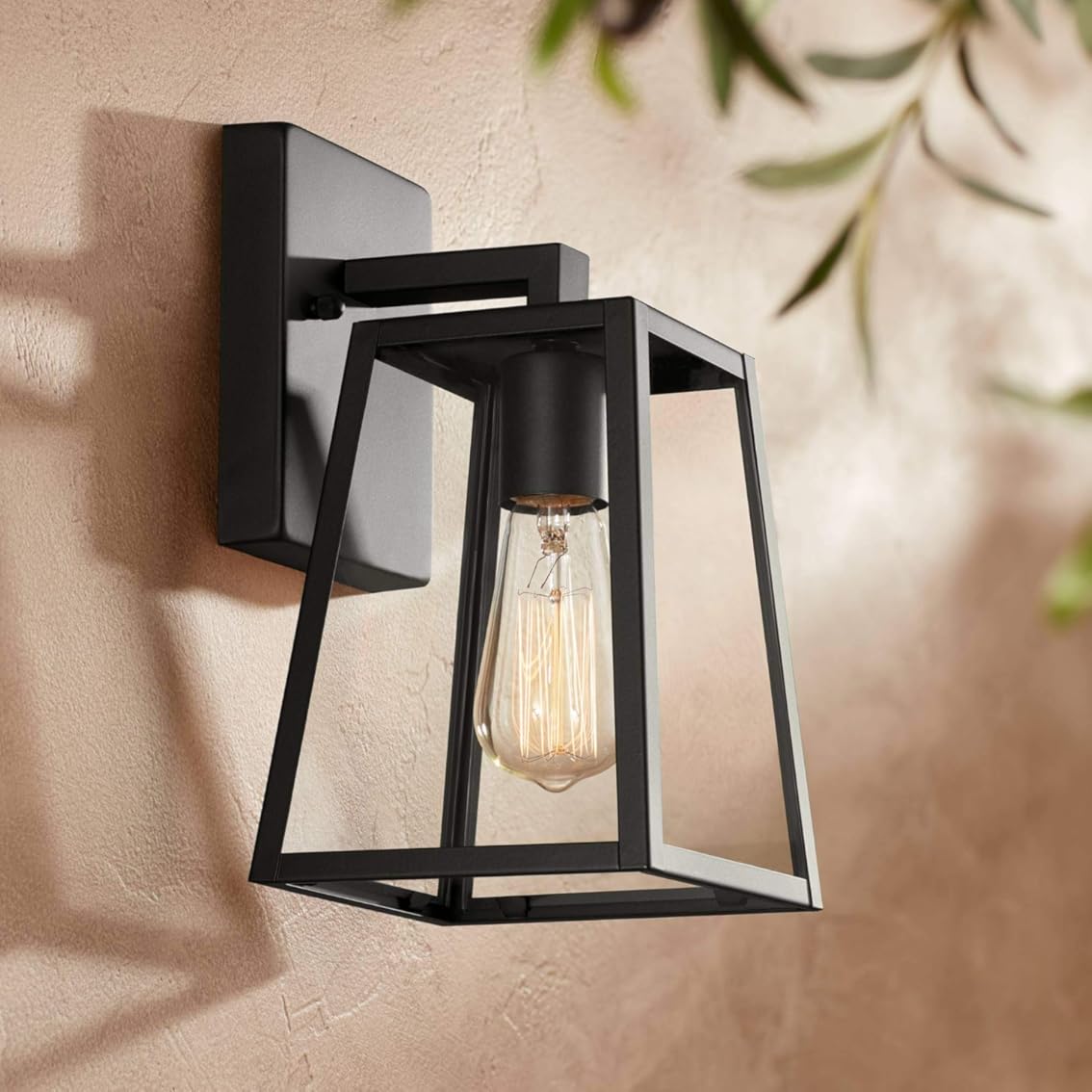 John Timberland Arrington Modern Industrial Outdoor Wall Light Fixture Mystic Black Steel 10 3/4
