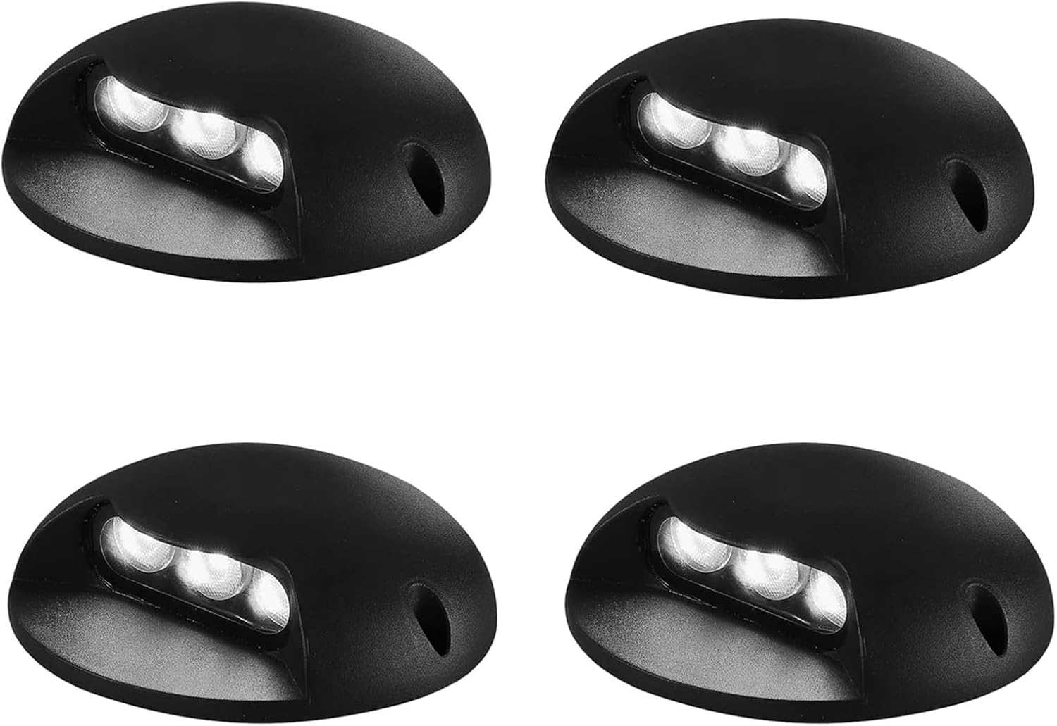 4pcs Ground LED Landscape Lights - Waterproof LED Deck Lights, 110V- 110V Modern Outdoor Landscape Step Lamp, 3W Surface Mount Spotlights, Wired Aluminum Housing Fence Lights (Color : Warm Light,