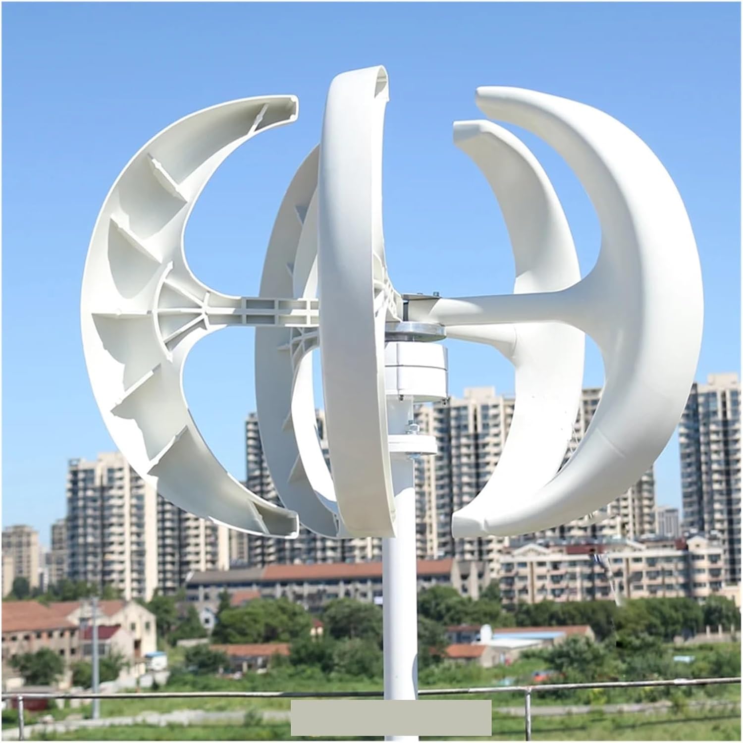 Wind Turbine Generator Kit, Lantern Shape 5KW 12V 24V Vertical Wind Power Turbine nerator Kit for Home 5000W Low Noise Windmill for Hybrid Solar Wind System(White,24V_5000W)