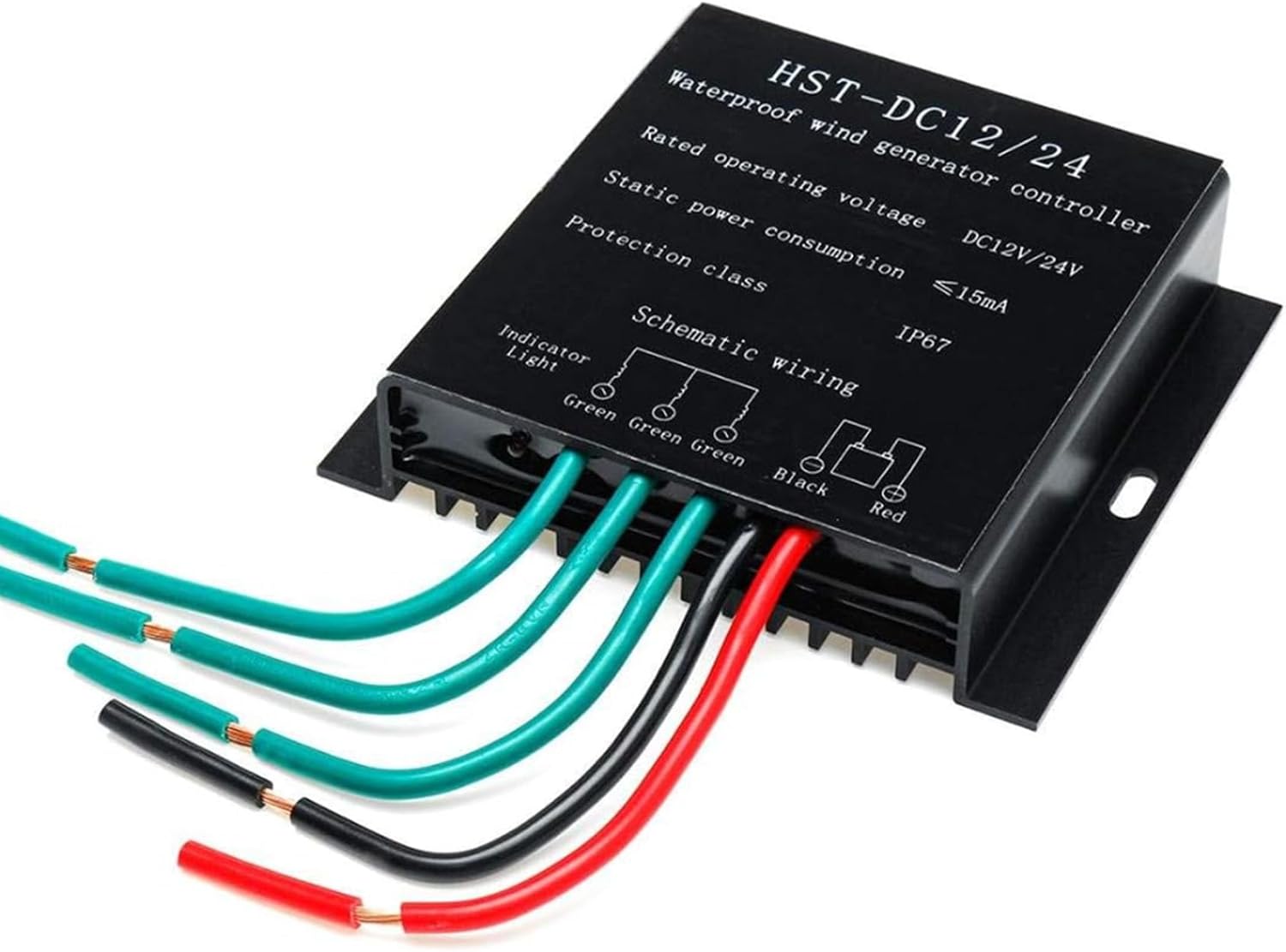 48v, 5000W Wind Turbine Controller, 12V 24V 48V IP67 Waterproof Wind Turbine Power Generator Charge Regulator for DC Wind Turbine (Black)