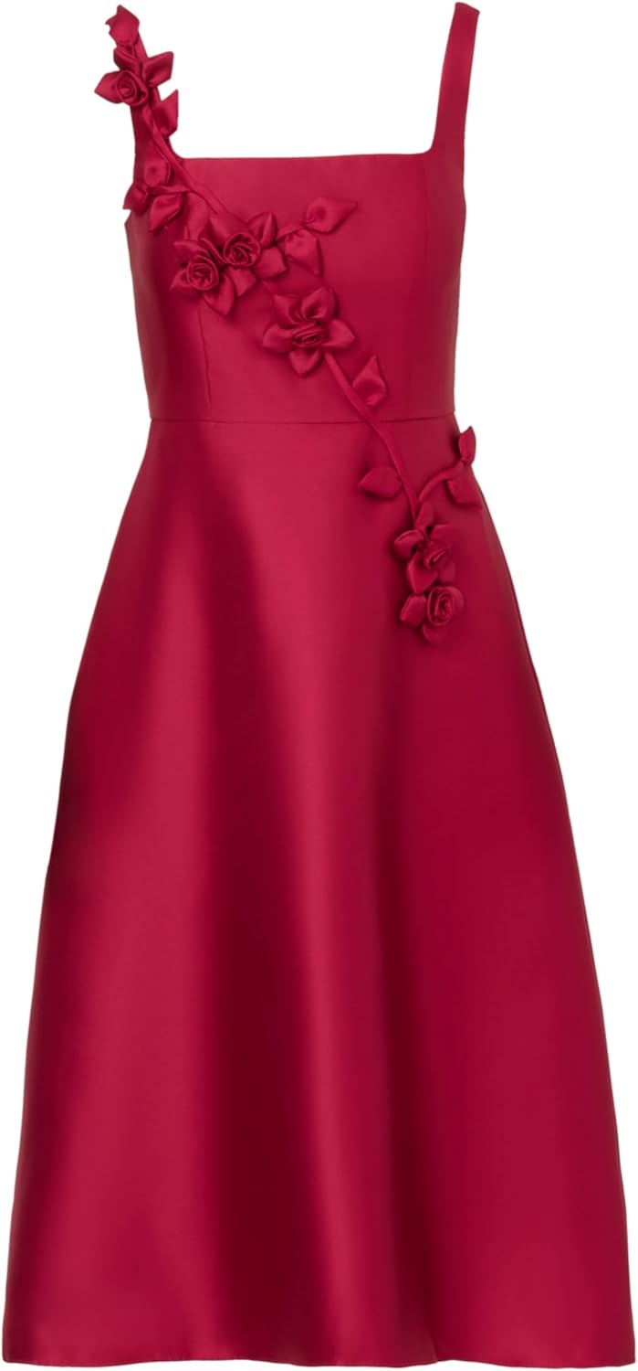 Adrianna Papell Womens Mikado Petal Dress
