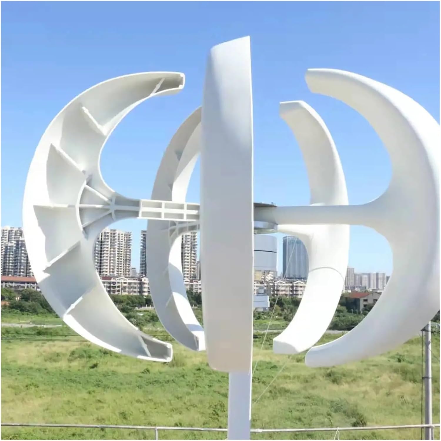 Wind Turbine Generator Kit, 8000W Vertical Axis Wind Turbine 12V 24V 48V Windmill Motor Quick Start Home Farm Hybrid Street Light for Hybrid Solar Wind System(Rojo,48V)