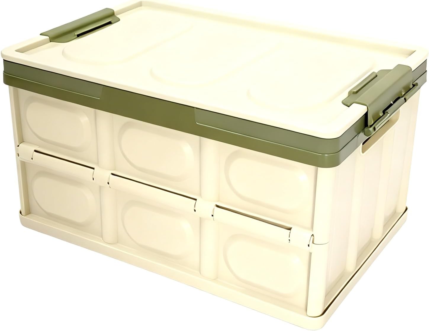 Outdoor Storage Deck box Foldable Organizer box Suitable for Home car Trunk and Camping Made of PP Material Large Capacity With a Convenient Carrying Handle(Green,53cm/20.9in)