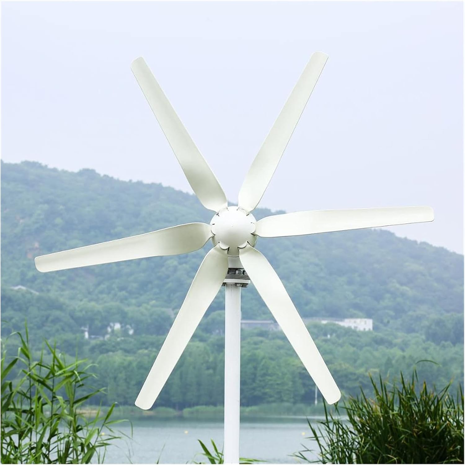 Wind Generator, 400W Wind Turbine Power Generator with 3/5/6pcs Blades,for Home, Farm, RVs, Boats(Hybrid Controller,6 BLADES_24)