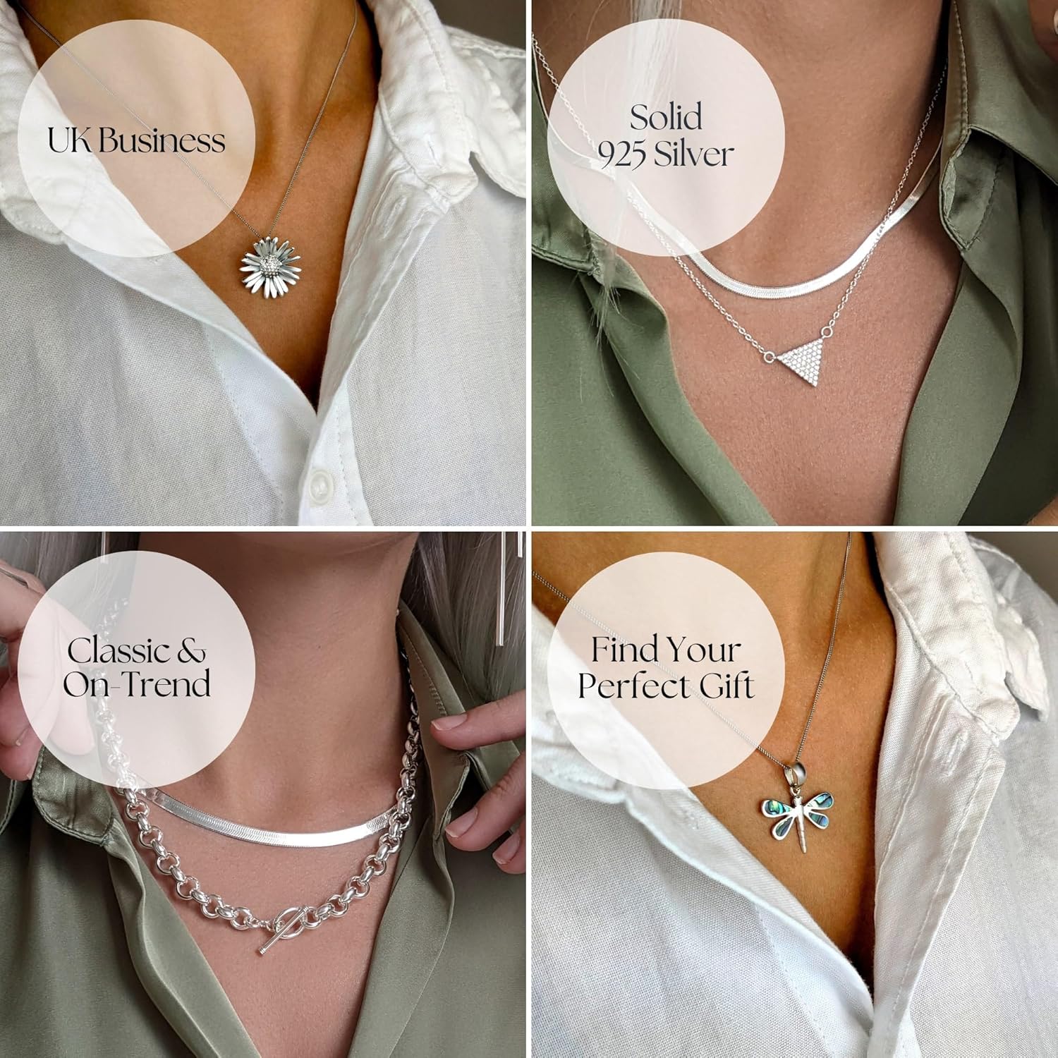 Silverly 925 Solid Silver Rosary Beads Catholic Jewelry 44 cm - Virgin Mary Crucifix Beaded Necklaces - Sterling Silver Chain Cross Necklace Men - Christian Gifts for Women - Gothic Accessories