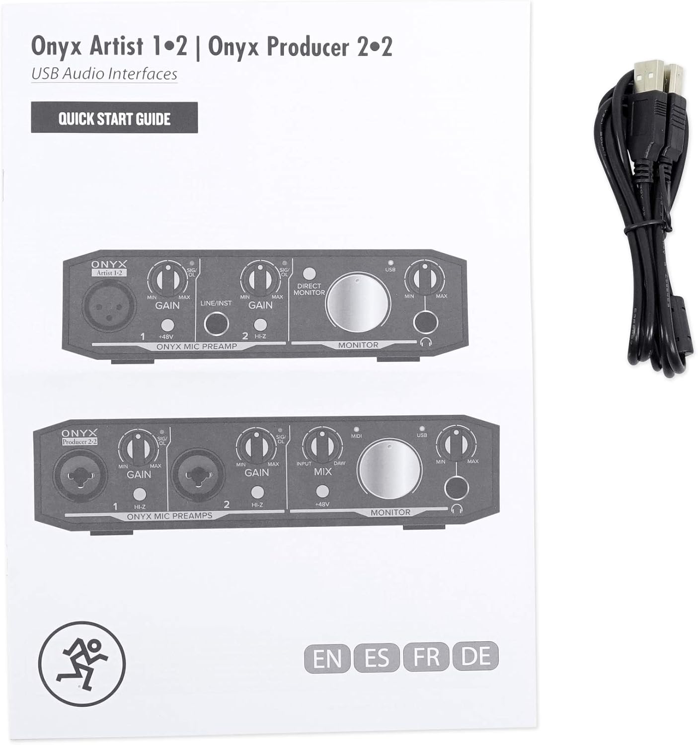 Mackie Onyx Producer Recording Interface Bundle with Rockville PRO-M50 Headphones, RCM03 Pro Mic, RCTR106B TRS to TRS Cable, RDMS70 Mic Stand and RHPA4 Headphone Amplifier Stereo