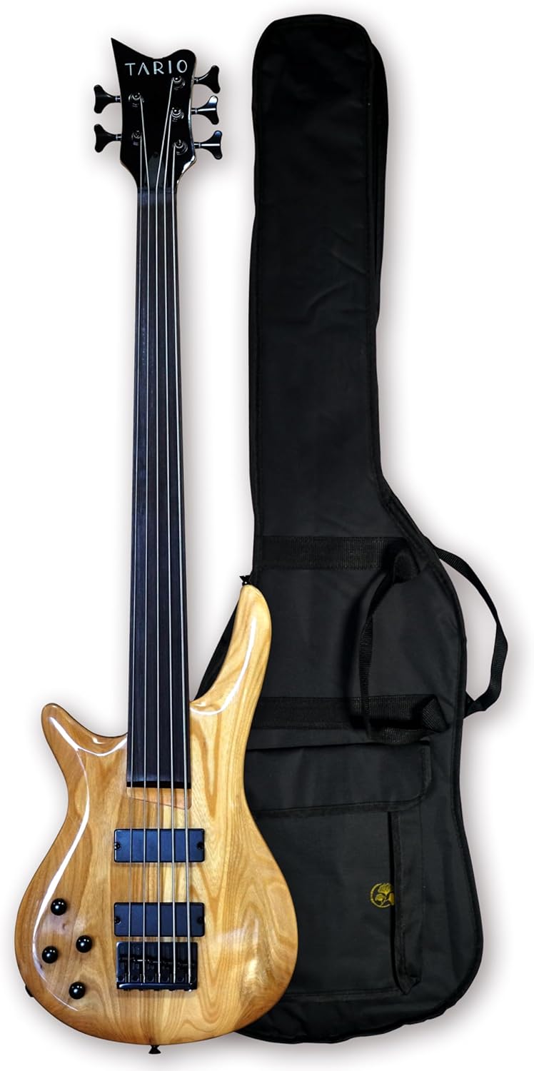 TARIO Left-handed Fretless 5 String Electric Bass Bolt_On Maple Neck,basswood Body