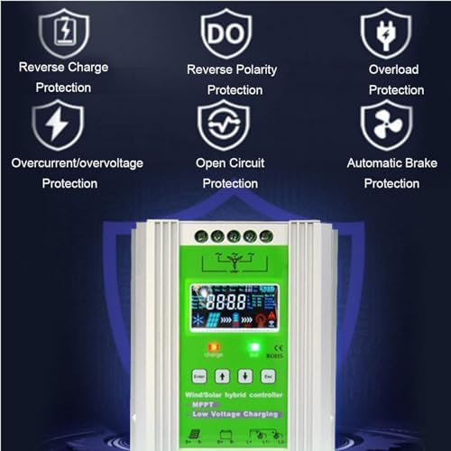 Hybrid Charge Controller 6000W/8000W/10000W/12000W 12V/24V/48V Auto Switch Regulator MPPT for Wind Solar Applications