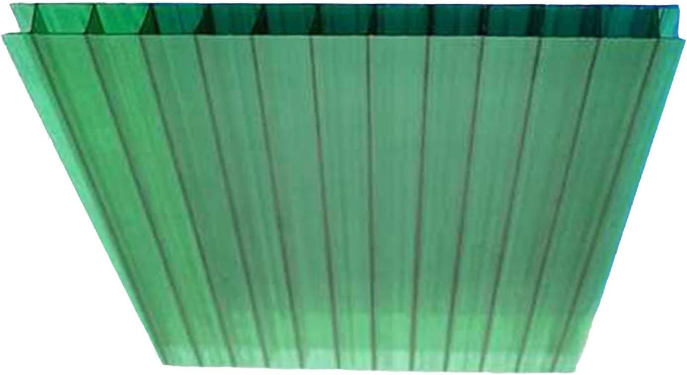 24-Piece Double-Layer Polycarbonate Greenhouse Panels, Replacement for All-Weather Outdoor Garden and Covering(Green,100X50cm-10mm)