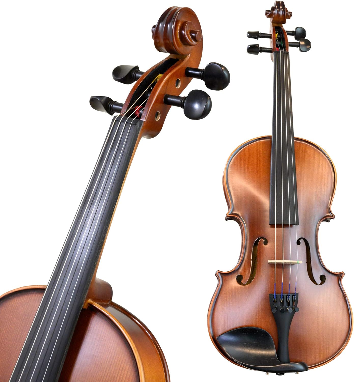 Antonio Giuliani Etude Violin Outfit 4/4 Full Size Clearance By Kennedy Violins - Carrying Case and Accessories Included - Solid Maple Wood and Ebony Fittings AG360
