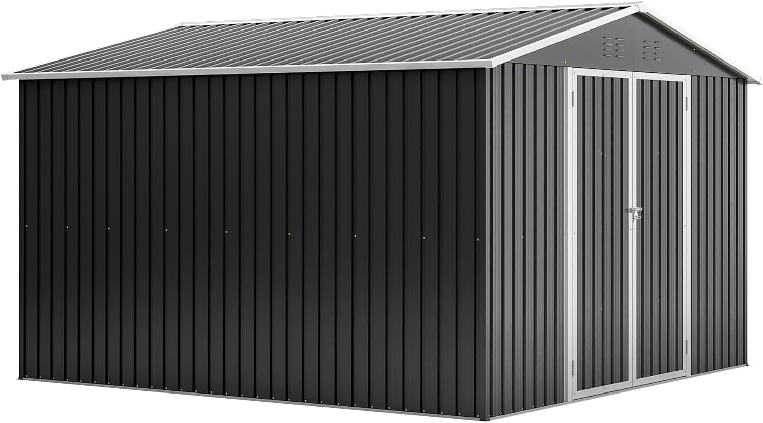10x10 FT Outdoor Storage Shed, Heavy Duty Metal Garden Shed with Lockable Doors, Waterproof Rust Proof Tool Shed, Updated Reinforced Frame for Backyard, Patio & Lawn