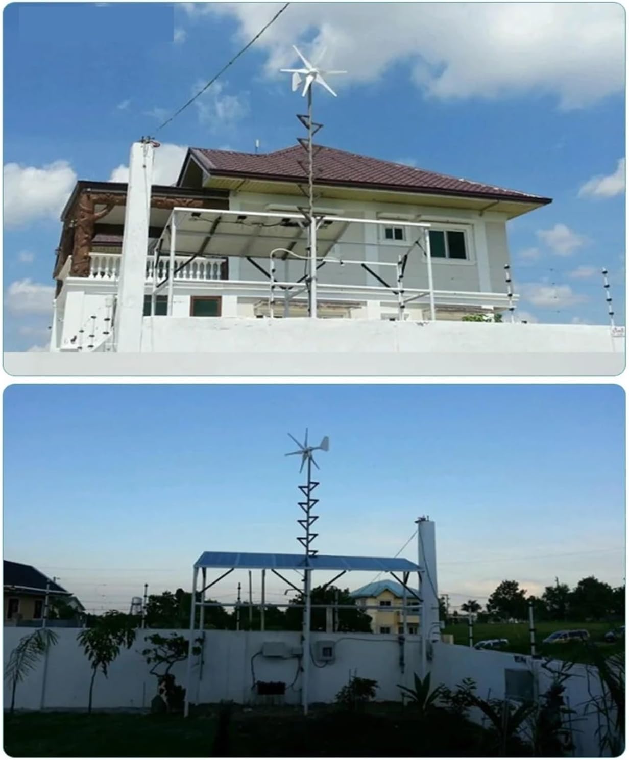 Wind Turbines, 500W Wind Turbine 12V 24V AC/DC Reinforced Blade Over Speed Protection Low Wind Speed Starting Wind Turbines(24V AC)